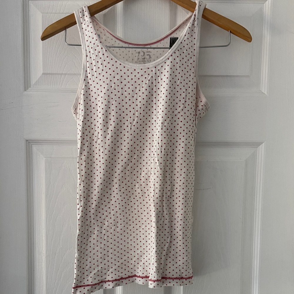 White and Red Polka Dot Tank Top